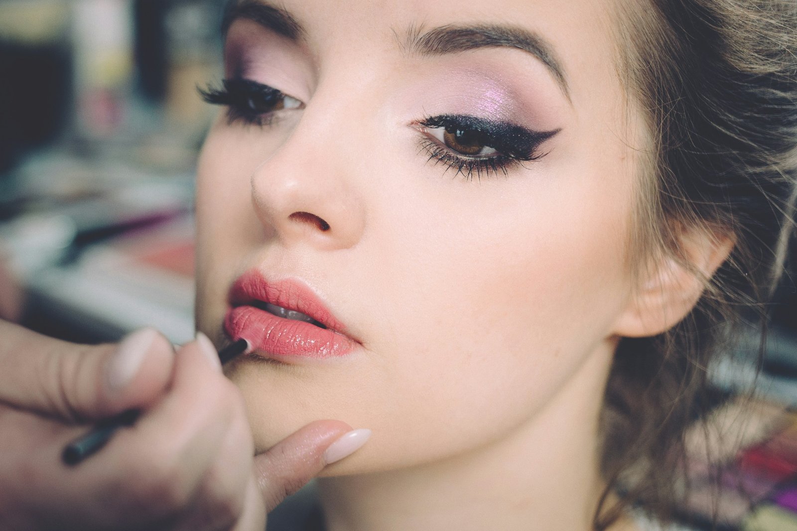 Volume lash extensions close up