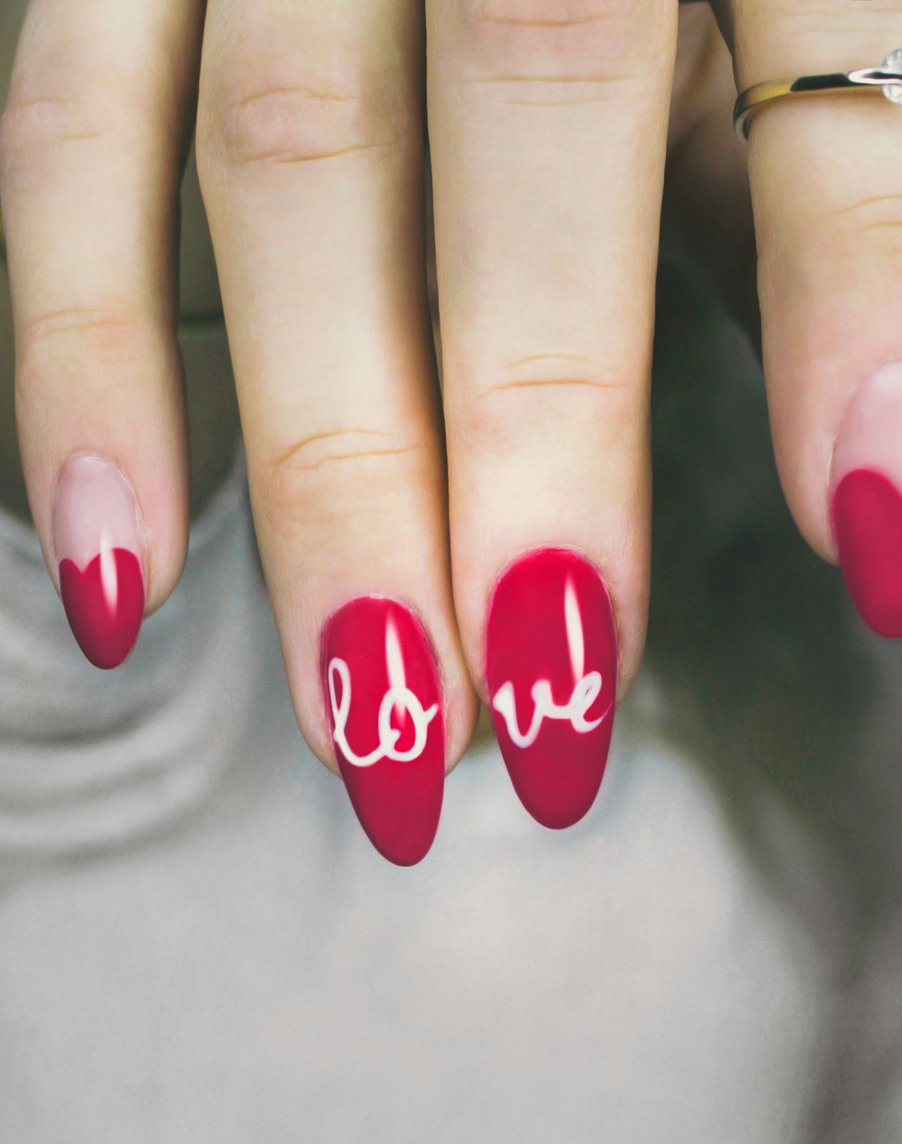 Structured gel nails, almond shape