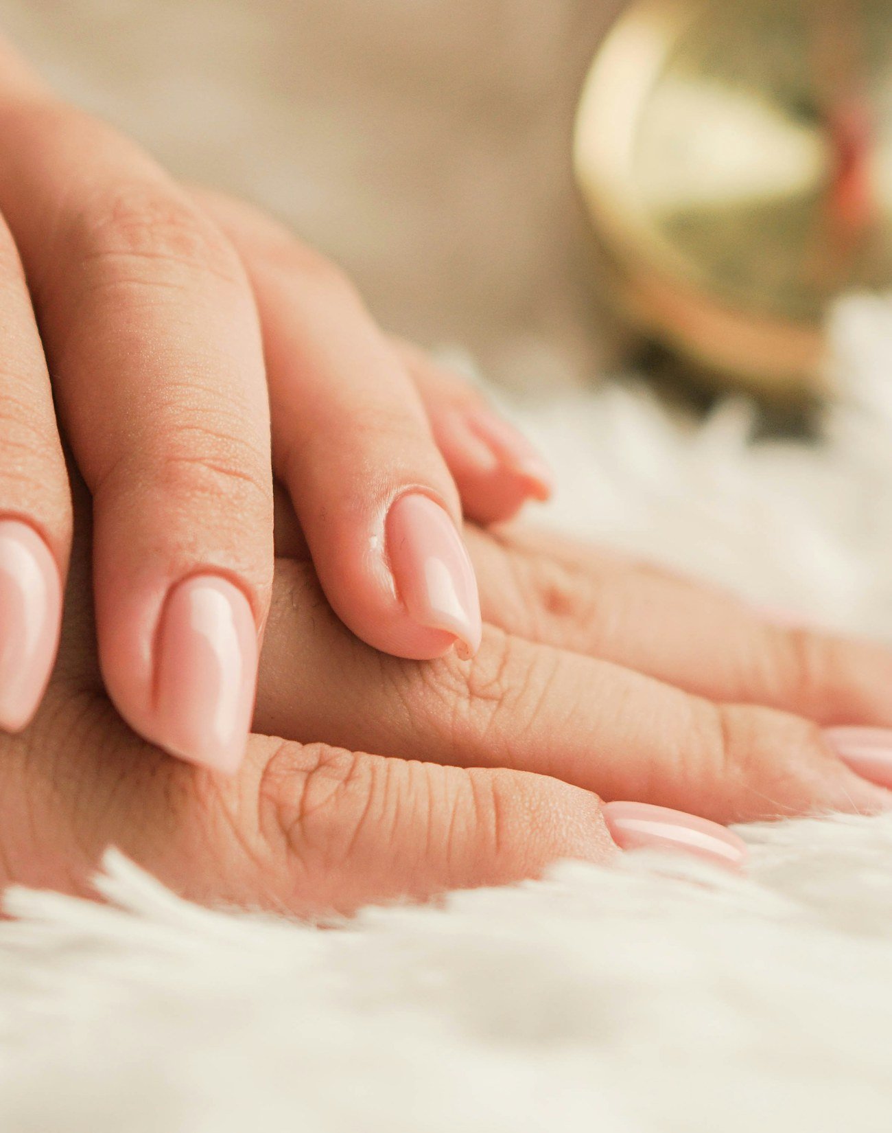 Russian manicure, nude